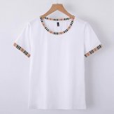 New Short Sleeve T-shirts Women O-Neck Cotton Slim Tops