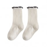 1 Pcs New Fashion Kids Cotton Socks Ruffled Edge Soft - White