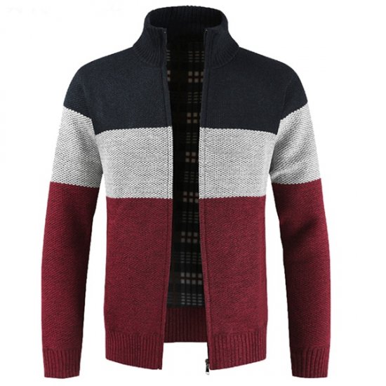 Autumn Winter Warm Faux Wool Zipper Sweaters Jacket - Click Image to Close