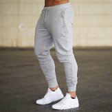 Men Jogging Sweatpants Cotton Slim Fit Pants Bodybuilding Trouser