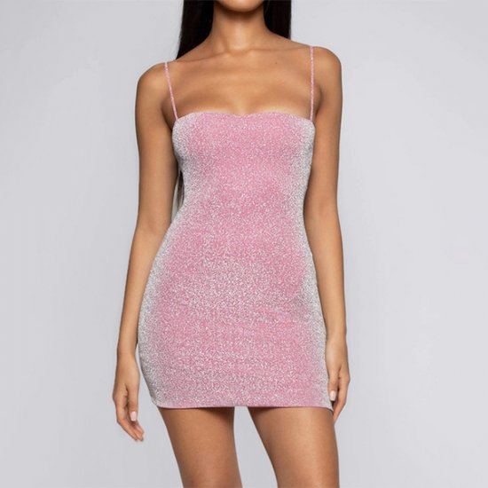 Sexy Slim Women's Mini Tight Dress Thin Shoulder Dress - Click Image to Close