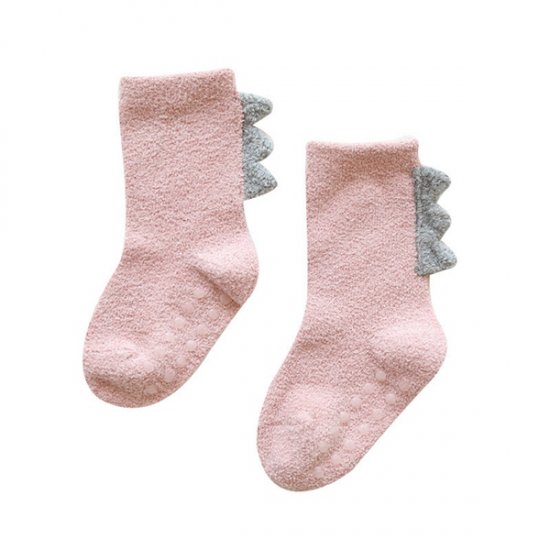 1 Pcs Coral fleece Kids Winter Warm Baby Socks Anti Slip - Pink - Click Image to Close