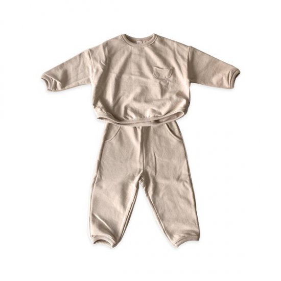 Long Sleeve Suit Boys Girls Tracksuit Solid Color Soft Outfits - Click Image to Close