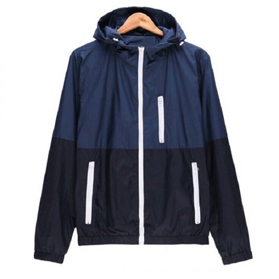 Casual Jacket Thin Summer Men Coat With Hat Sport Clothes - Click Image to Close